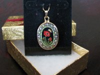 Red Poppies Pendant Pysanky Eggshell Jewelry By So Jeo : pysanky pysanka ukrainian easter egg batik art eggshell jewelry pendants earrings drop dangle etched flowers gift women accessories accessory pendant necklace bail crystal finding sterling silver filled sojeo flowers celtic purple white red pink brown green purple orange cream burgundy magenta teal turqoise crows crow blue black so jeo art handmade